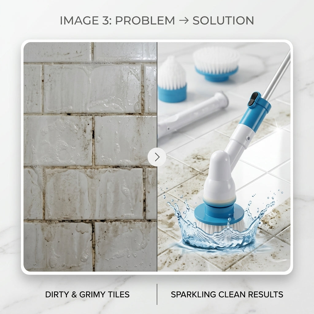 3-in-1 Electric Spin Scrubber | Household Cleaning Brush