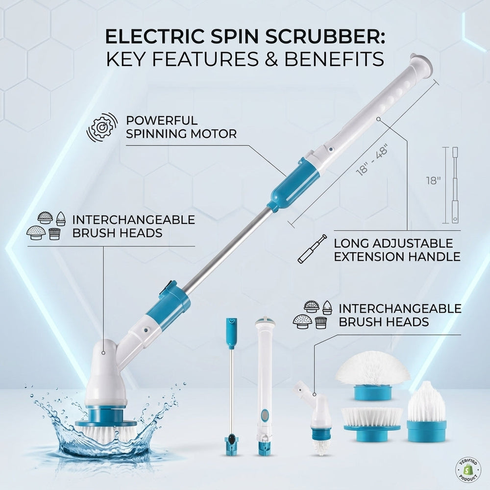 3-in-1 Electric Spin Scrubber | Household Cleaning Brush