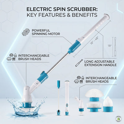 3-in-1 Electric Spin Scrubber | Household Cleaning Brush