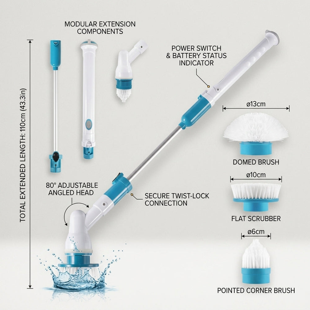 3-in-1 Electric Spin Scrubber | Household Cleaning Brush