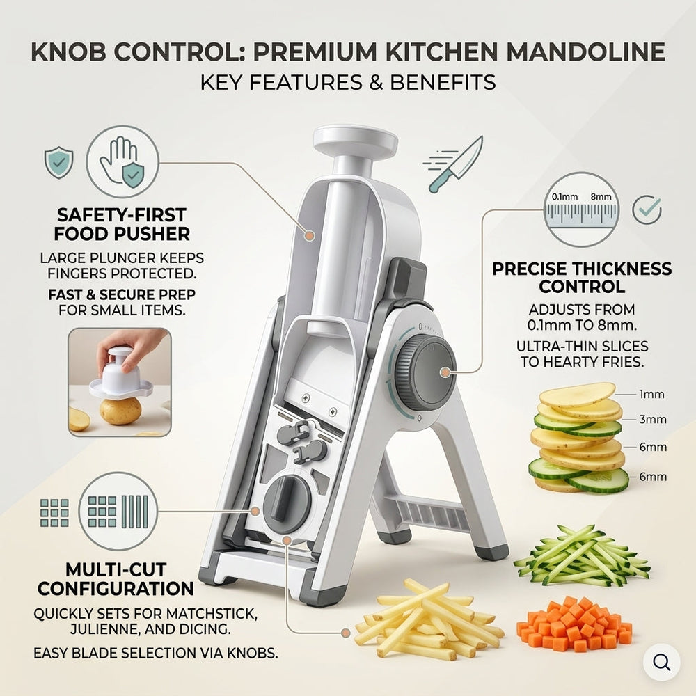 Adjustable Vegetable Chopper & Food Slicer with Container