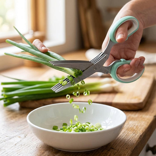 5-Blade Herb Scissors with Cleaning Comb & Protective Cover